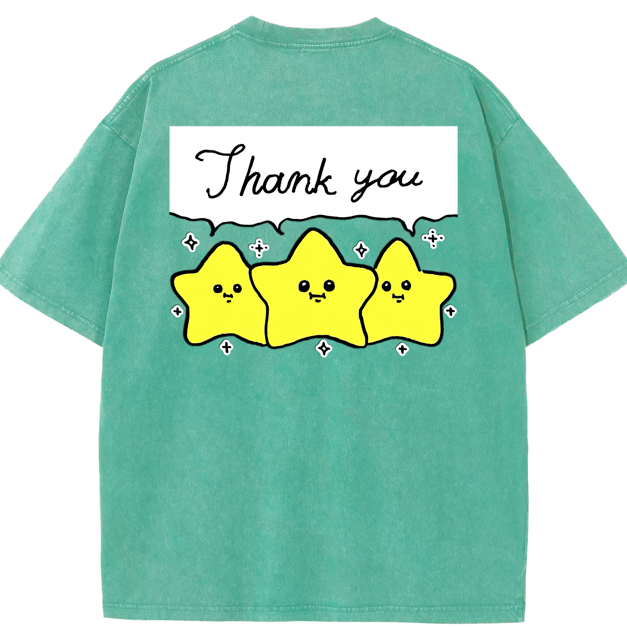 （画像用） ちいかわ 流れ星 Chii-kawa Shooting star 綿100% ヴィンテージ風 半袖Tシャツ（背面プリント）